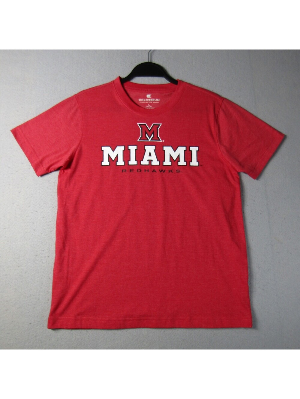 NWT Colosseum Miami Redhawks Red Graphic T-Shirt Youth's L Red White